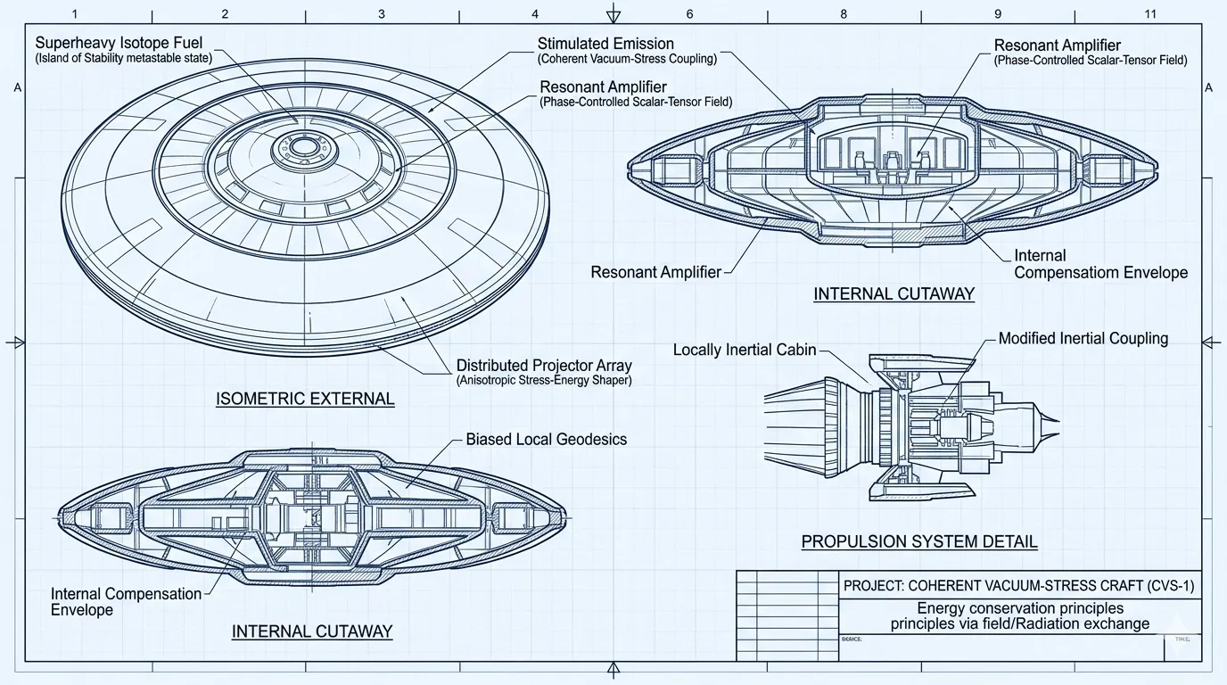 Conceptual illustration of a hypothetical scalar-tensor craft